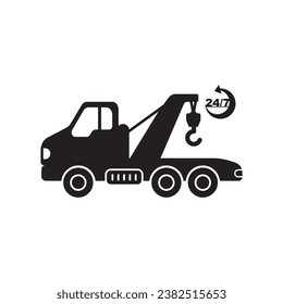 Plantilla de diseño de ilustraciones vectoriales del icono de automóvil de remolque