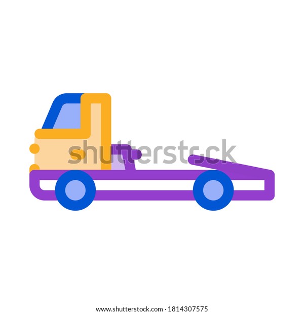 Tow Cargo Truck Icon Vector.\
Outline Tow Cargo Truck Sign. Isolated Contour Symbol\
Illustration