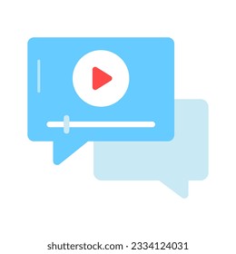 Tow chat bubble showing concept of communication vector, icon of video conversation