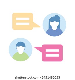 Tow chat bubble showing concept of communication vector, icon of conversation