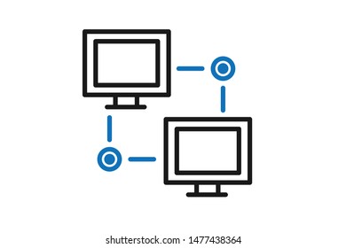 Tow computer networking or communication icon vector 