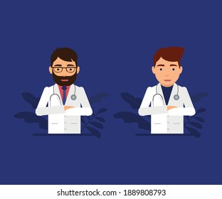 tow doctors character flat design 2021
