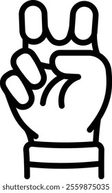 Tow Finger Up Gesture Icon.  Hand Gesture Vector Icon