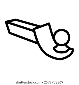 Tow Hitch Vector Line Icon Design