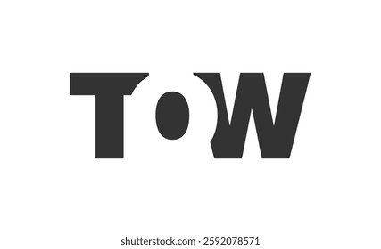 TOW logo design. Initial letter T O W bold font style for tech startups, consulting, corporate branding. Creative company name, headlines typography identity, trendy logotype. Vector illustration.