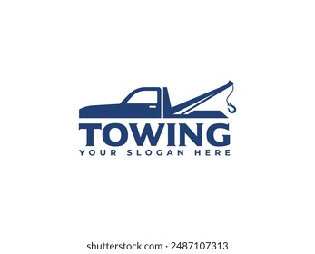 tow logo vector illustration. towing truck logo template