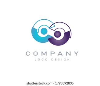 Tow persons logo design represents team work and society
