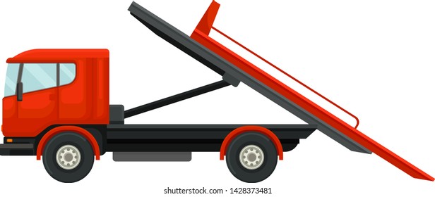 Tow with a platform. Vector illustration on white background.