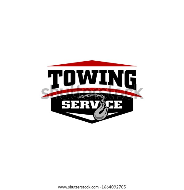 Tow Towing Truck Service Logo Template Stock Vector (Royalty Free