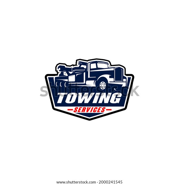 Tow Towing\
Truck Service Logo Template Vector\
