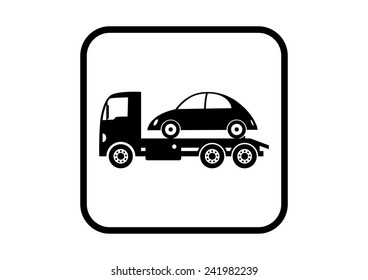 Tow truck with car