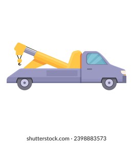 Tow truck for car icon cartoon vector. Vehicle pull hook. Service auto insurance