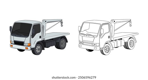 Tow Truck Cartoon Design Illustration vector eps format suitable for your design needs logo illustration animation etc