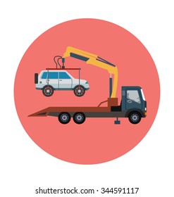 
Tow Truck Colored Vector Icon
