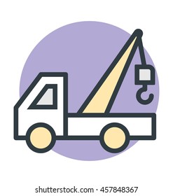 Tow Truck Colored Vector Icon