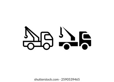 Tow truck with crane icon Vector