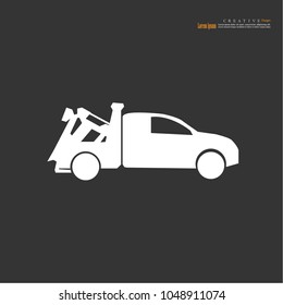 Tow truck delivers the damaged vehicle.vector illustration.