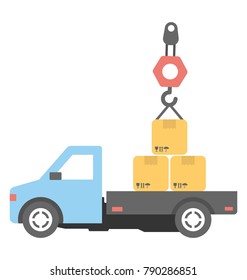 Tow Truck Flat Colored Icon
