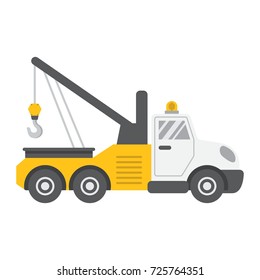 Tow truck flat icon, transport and vehicle, service sign vector graphics, a colorful solid pattern on a white background, eps 10.