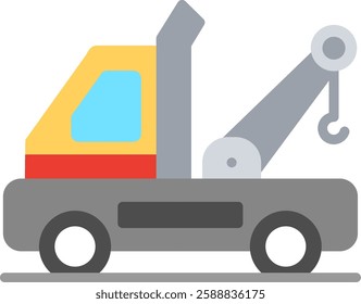 Tow Truck Flat Illustration Vector Design