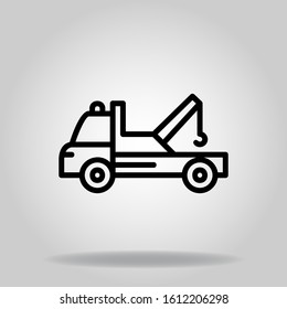 tow truck icon with black line style
