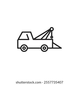 Tow truck icon Black and white logo