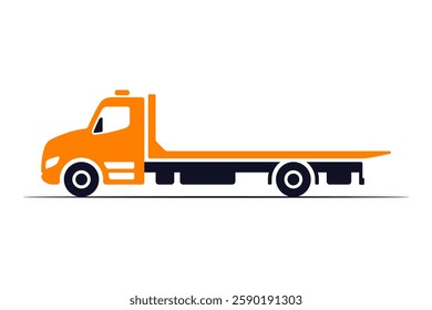 Tow truck icon. Colored silhouette. Side view. Vector simple flat graphic illustration. Isolated object on white background. Isolate.