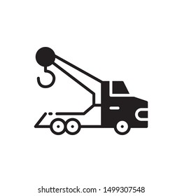 Tow truck icon. flat simple pictogram. vector illustration