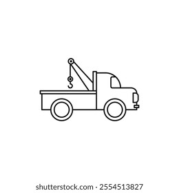 Tow truck icon Isolated flat vector in outline