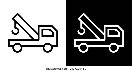 Tow truck icon. Logotype vector set