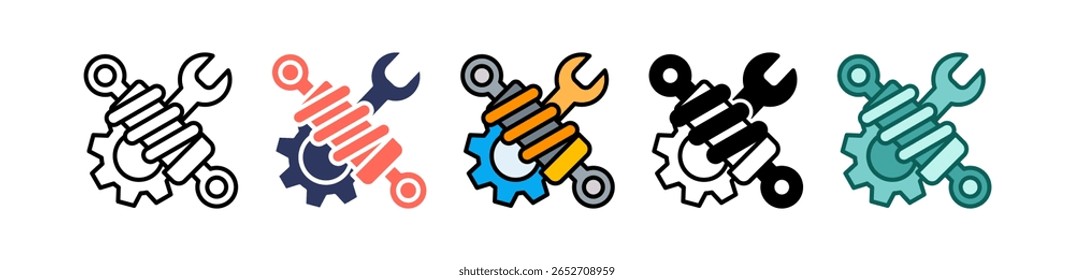 Ilustración vectorial múltiple del icono del camión de remolque