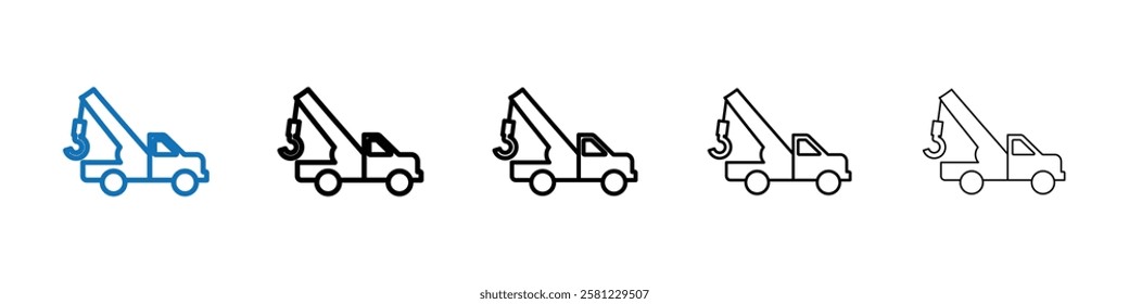 Tow truck icon Outline vector logo for web ui