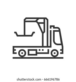 Tow truck icon, part of the square icons, car service icon set. The illustration is a vector, editable stroke, thirty-two by thirty-two matrix grid, pixel perfect file.