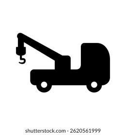 tow truck icon, simple flat style, illustration, logo sign symbol pictogram template, for ui or ux isolated on white for mobile app, editable