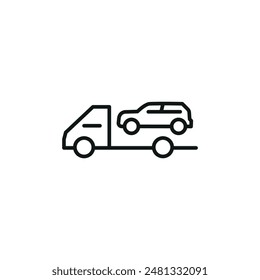 Tow truck icon. Simple tow truck icon for roadside assistance and vehicle recovery services, suitable for app and web design. Vector illustration 