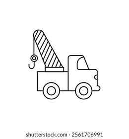 Tow truck icon Simple thin line flat symbol