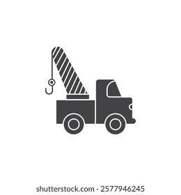 Tow truck icon Simple thin line flat symbol