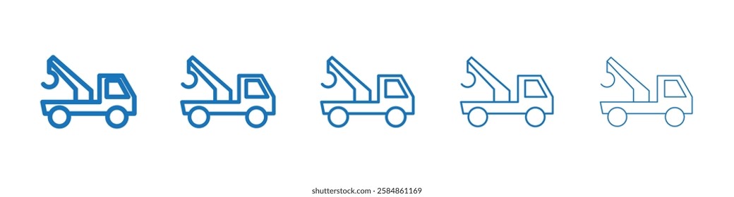 Tow truck icon Symbol collection thin outline set