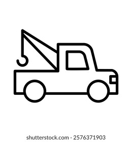 Tow truck icon in thin line style