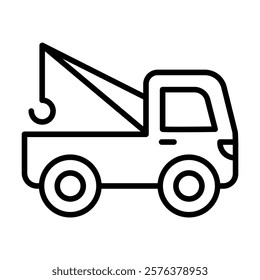 Tow truck icon in thin line style