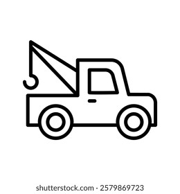 Tow truck icon in thin line style