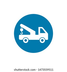 Tow truck icon vector, filled flat sign, solid pictogram isolated on white. Symbol, logo illustration. Pixel perfect