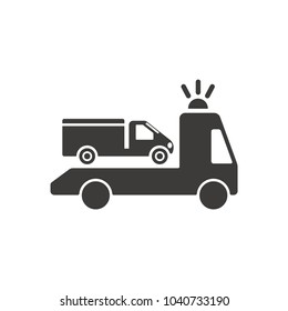 Tow truck icon, vector, flat design