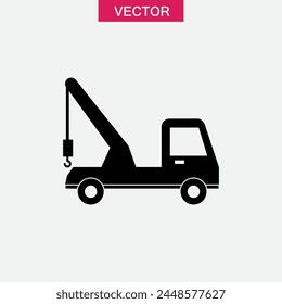 Icono de camión de remolque, ilustración de estilo de moda plana de Vector para el Web y el App..eps