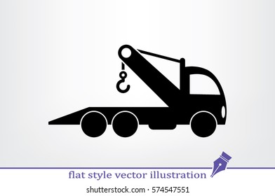 Tow truck icon vector illustration.