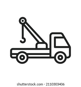 Tow Truck icon vector image. Can also be used for Physical Fitness. Suitable for mobile apps, web apps and print media.