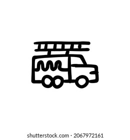 icono de remolque en vector. Logotipo - Doodle