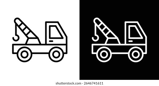 Icono de camión de remolque ilustración de elemento simple de Vector editable