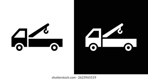 Tow truck icon vector, solid logo illustration, pictogram