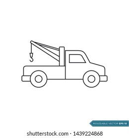 Tow Truck Icon Vector Template Flat Design